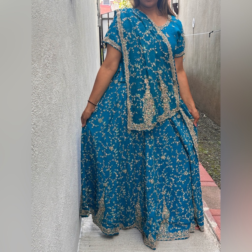COPY - Teal Lehenga Size 10-14